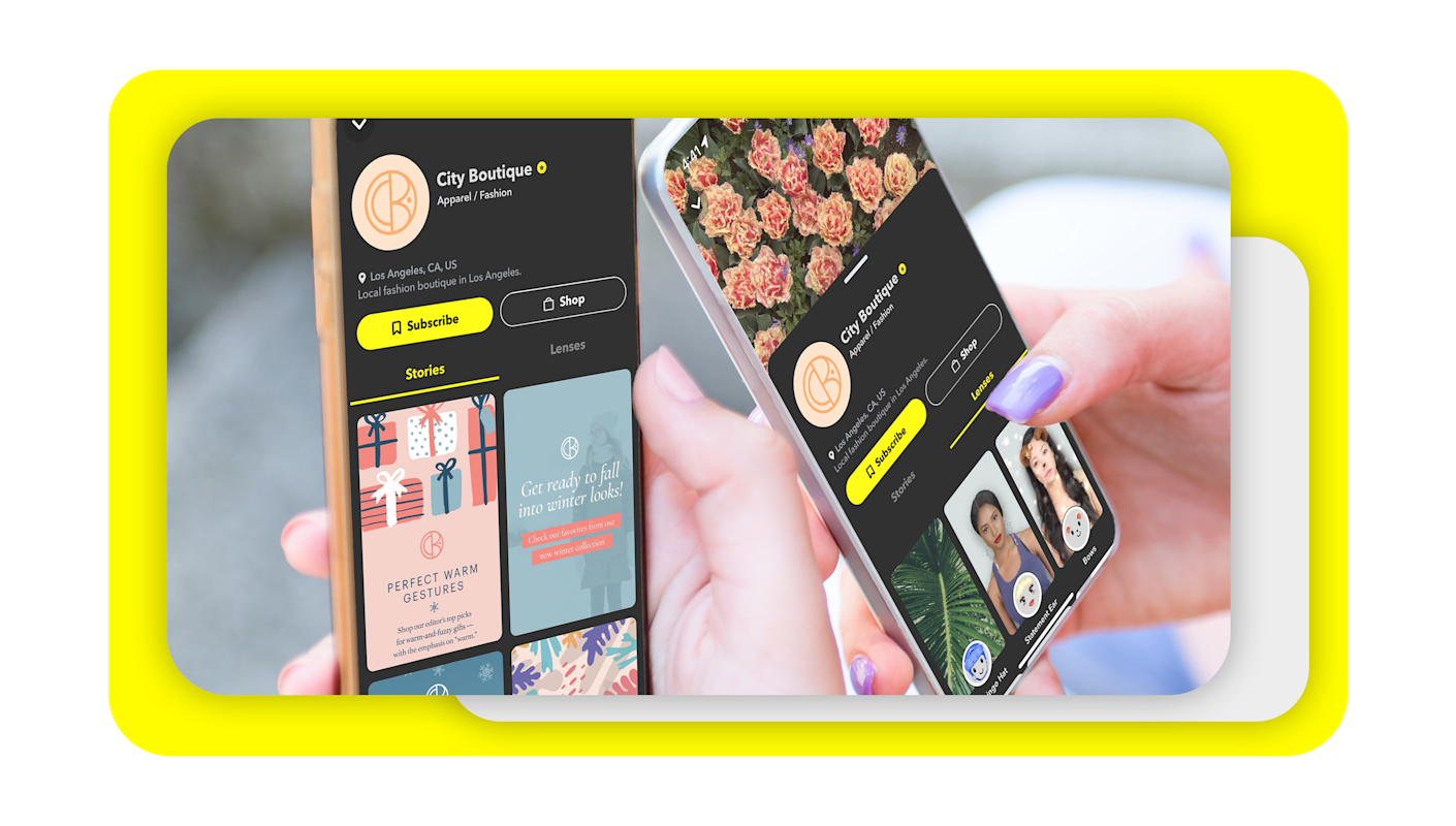 City Boutique ads on a cell phone