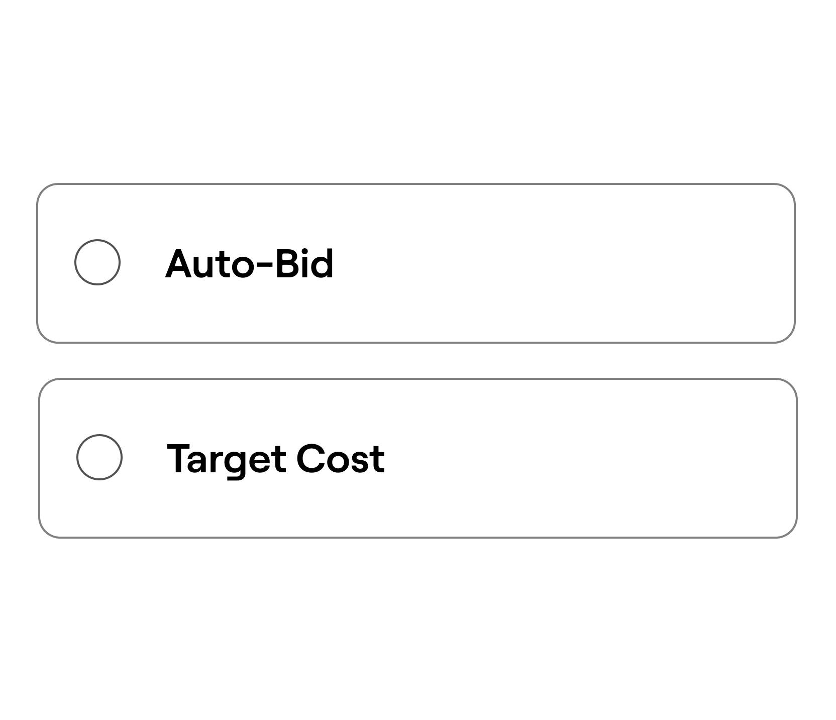 Program box showing how to select your bid strategy