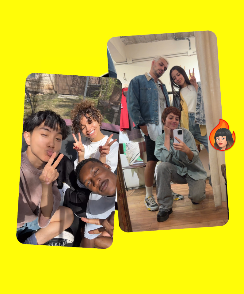 Gen Z friends pose together in casual selfies representing community identity and everyday moments shaping financial habits.