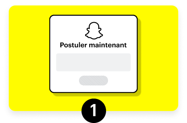 Formulaire de candidature avec la mention Postuler maintenant et le fantôme Snap