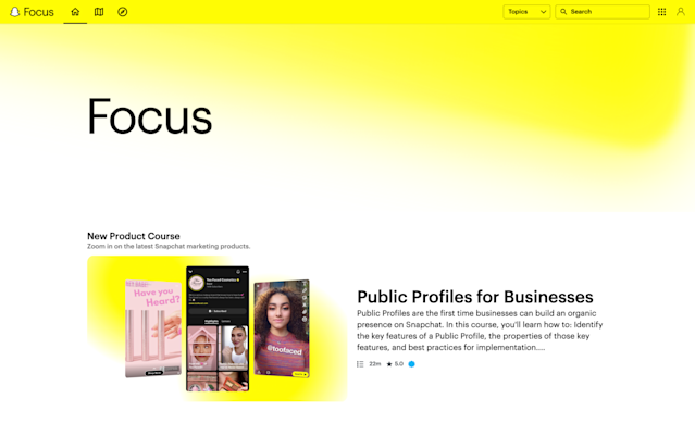 Snap Focus landing page