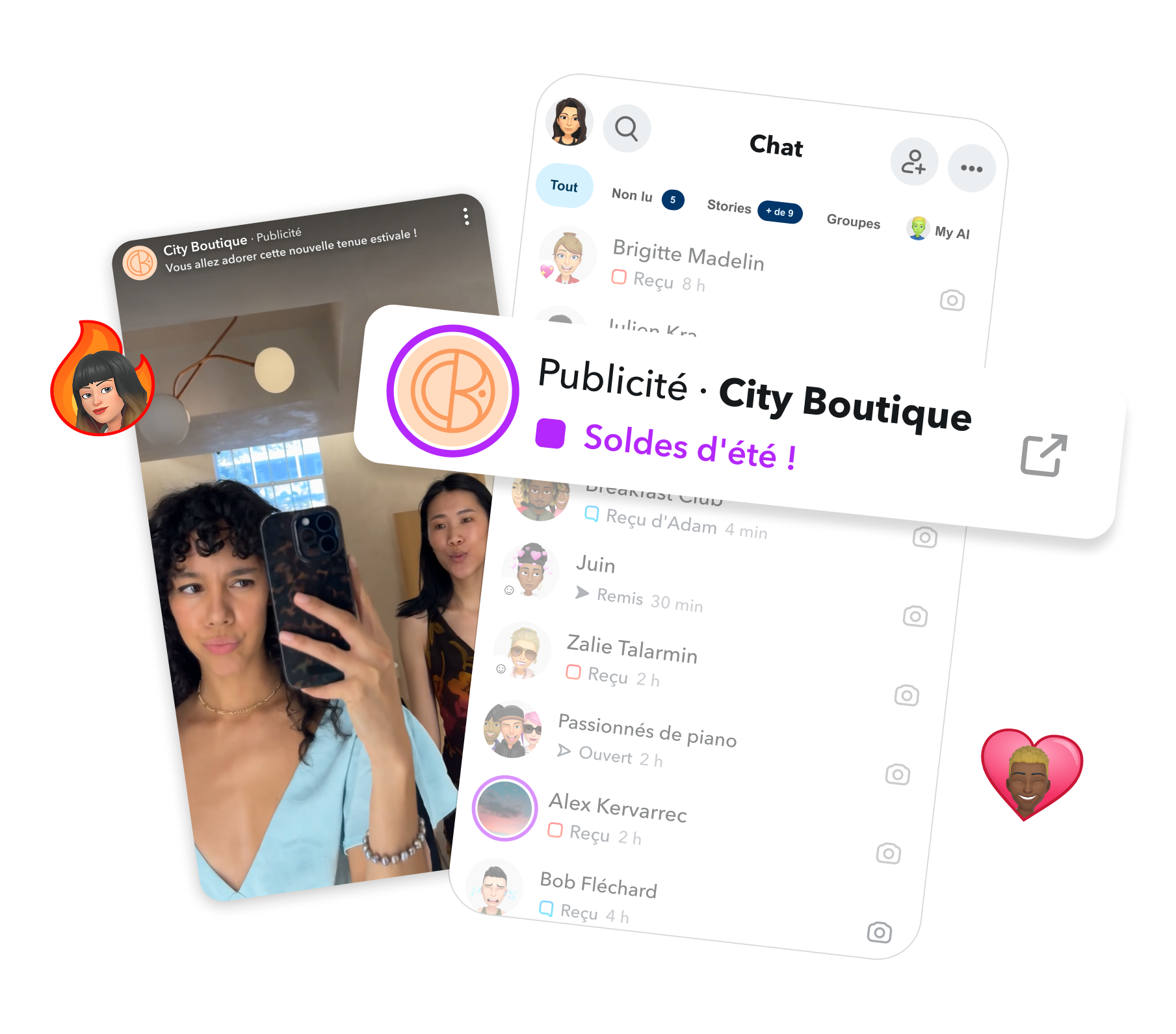 Image publicitaire de Wendy’s montrant un Snap sponsorisé pour renforcer l’engagement de la marque.
