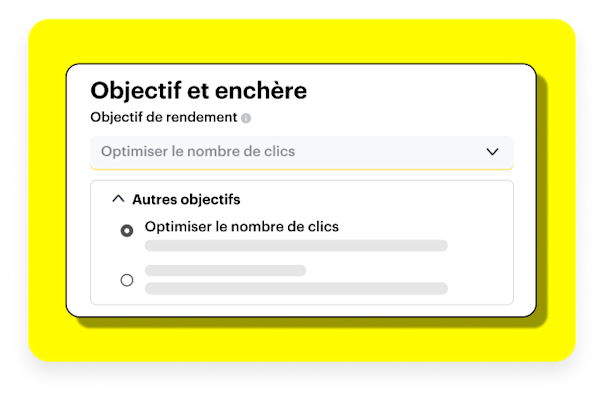 Dialog box to show you how you want to optimize your goals.