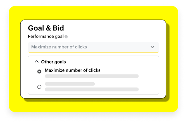 Dialog box to show you how you want to optimize your goals.