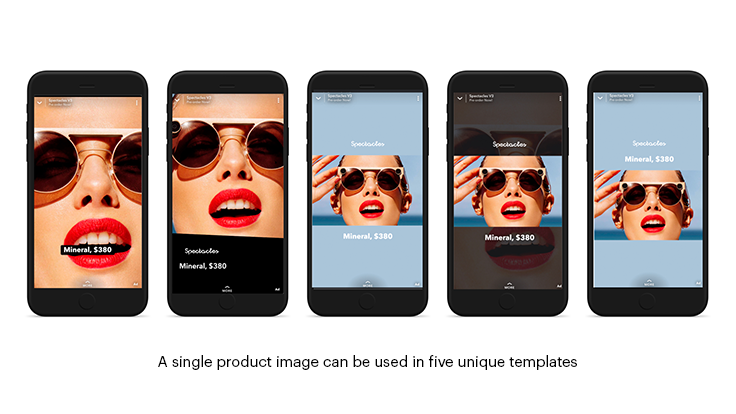 A single product image can be used in five unique templates.